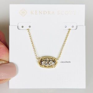Kendra Scott Elisa Pendant Necklace in Gold & Silver Filigree NWT